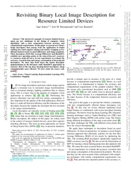 Revisiting Binary Local Image Description for Resource Limited Devices