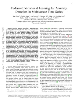 Federated Variational Learning for Anomaly Detection in Multivariate
  Time Series