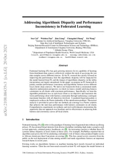 Addressing Algorithmic Disparity and Performance Inconsistency in
  Federated Learning