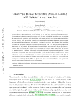 Improving Human Sequential Decision-Making with Reinforcement Learning