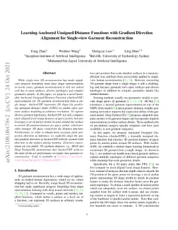 Learning Anchored Unsigned Distance Functions with Gradient Direction
  Alignment for Single-view Garment Reconstruction