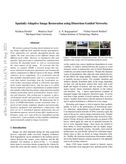 Spatially-Adaptive Image Restoration using Distortion-Guided Networks
