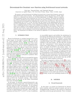 Determinant-free fermionic wave function using feed-forward neural
  networks