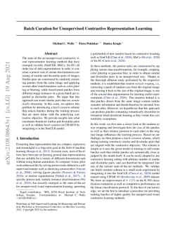 Batch Curation for Unsupervised Contrastive Representation Learning