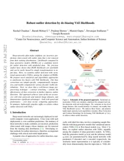 Robust outlier detection by de-biasing VAE likelihoods