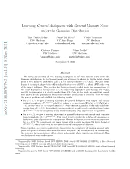 Learning General Halfspaces with General Massart Noise under the
  Gaussian Distribution