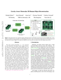 Gravity-Aware Monocular 3D Human-Object Reconstruction