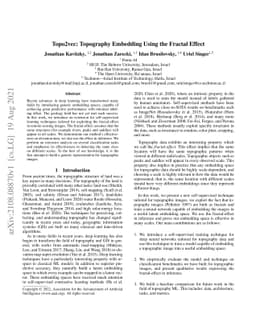 Topo2vec: Topography Embedding Using the Fractal Effect