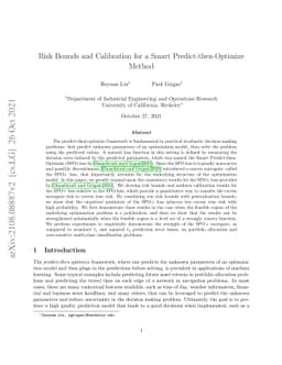 Risk Bounds and Calibration for a Smart Predict-then-Optimize Method