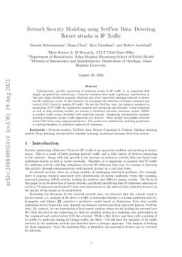Network Security Modeling using NetFlow Data: Detecting Botnet attacks
  in IP Traffic