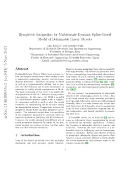 Symplectic Integration for Multivariate Dynamic Spline-Based Model of
  Deformable Linear Objects