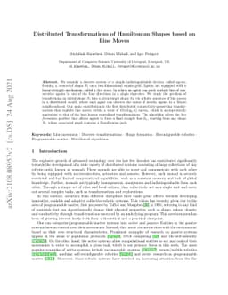 Distributed Transformations of Hamiltonian Shapes based on Line Moves