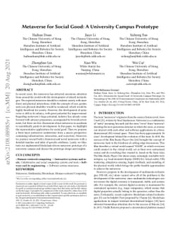 Metaverse for Social Good: A University Campus Prototype