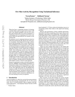 Few Shot Activity Recognition Using Variational Inference