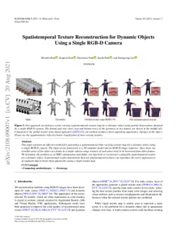 Spatiotemporal Texture Reconstruction for Dynamic Objects Using a Single
  RGB-D Camera