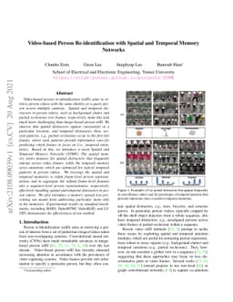 Video-based Person Re-identification with Spatial and Temporal Memory
  Networks