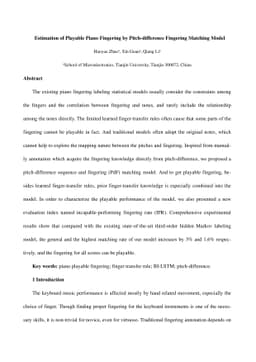 Estimation of Playable Piano Fingering by Pitch-difference Fingering
  Matching Model