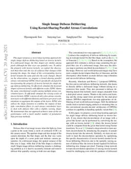 Single Image Defocus Deblurring Using Kernel-Sharing Parallel Atrous
  Convolutions