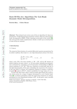 State-Of-The-Art Algorithms For Low-Rank Dynamic Mode Decomposition