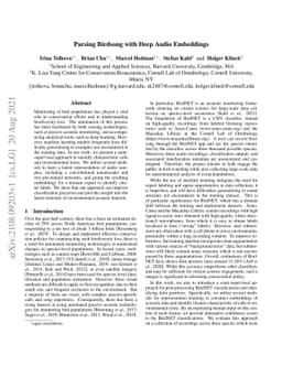Parsing Birdsong with Deep Audio Embeddings
