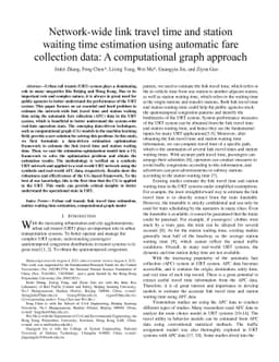 Network-wide link travel time and station waiting time estimation using
  automatic fare collection data: A computational graph approach