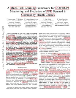 A Multi-Task Learning Framework for COVID-19 Monitoring and Prediction
  of PPE Demand in Community Health Centres