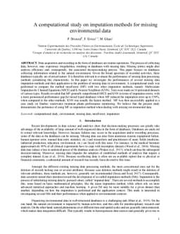 A computational study on imputation methods for missing environmental
  data