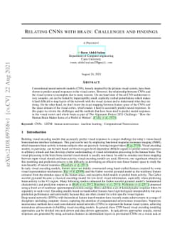 Relating CNNs with brain: Challenges and findings