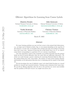 Efficient Algorithms for Learning from Coarse Labels