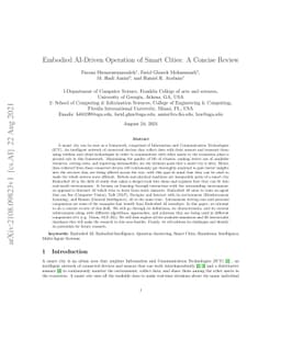 Embodied AI-Driven Operation of Smart Cities: A Concise Review