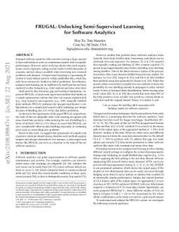 FRUGAL: Unlocking SSL for Software Analytics