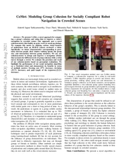 CoMet: Modeling Group Cohesion for Socially Compliant Robot Navigation
  in Crowded Scenes
