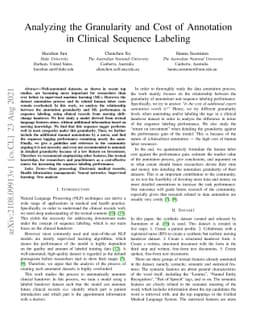 Analyzing the Granularity and Cost of Annotation in Clinical Sequence
  Labeling