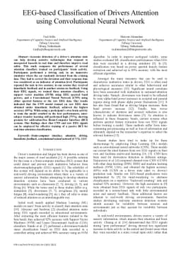 EEG-based Classification of Drivers Attention using Convolutional Neural
  Network