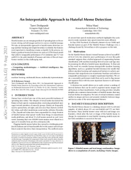 An Interpretable Approach to Hateful Meme Detection