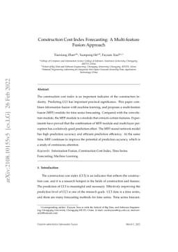 Construction Cost Index Forecasting: A Multi-feature Fusion Approach
