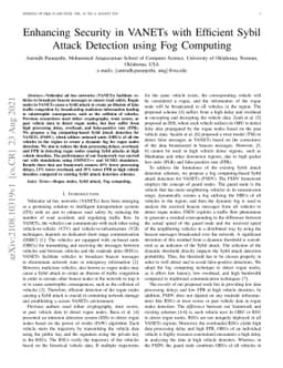 Enhancing Security in VANETs with Efficient Sybil Attack Detection using
  Fog Computing