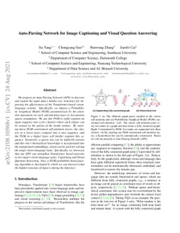 Auto-Parsing Network for Image Captioning and Visual Question Answering