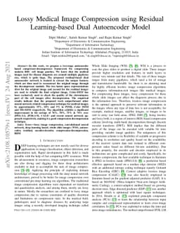 Lossy Medical Image Compression using Residual Learning-based Dual
  Autoencoder Model