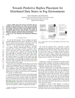 Towards Predictive Replica Placement for Distributed Data Stores in Fog
  Environments