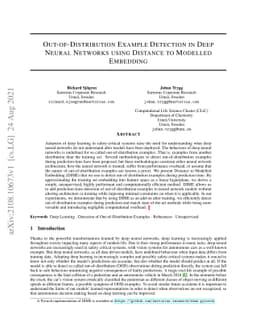 Out-of-Distribution Example Detection in Deep Neural Networks using
  Distance to Modelled Embedding