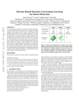 Density-Based Dynamic Curriculum Learning for Intent Detection