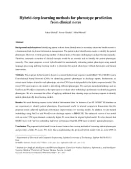 Hybrid deep learning methods for phenotype prediction from clinical
  notes