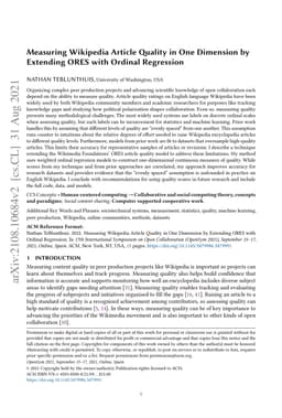 Measuring Wikipedia Article Quality in One Dimension by Extending ORES
  with Ordinal Regression