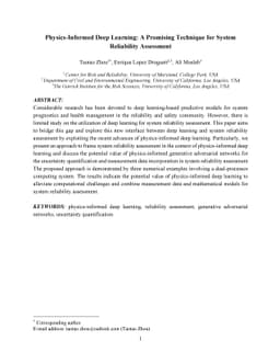 Physics-Informed Deep Learning: A Promising Technique for System
  Reliability Assessment