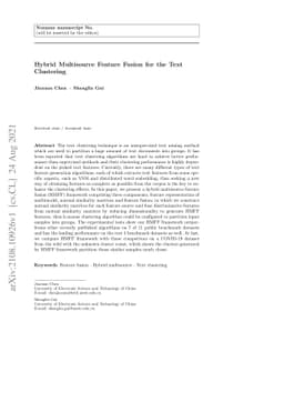 Hybrid Multisource Feature Fusion for the Text Clustering