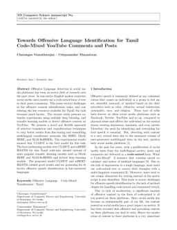 Towards Offensive Language Identification for Tamil Code-Mixed YouTube
  Comments and Posts