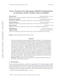Vector Transport Free Riemannian LBFGS for Optimization on Symmetric
  Positive Definite Matrix Manifolds