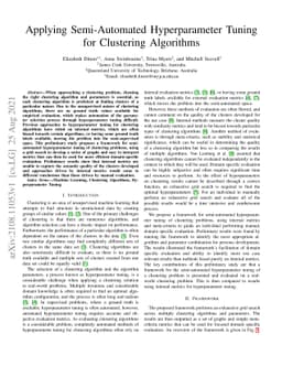 Applying Semi-Automated Hyperparameter Tuning for Clustering Algorithms