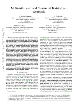 Multi-Attributed and Structured Text-to-Face Synthesis